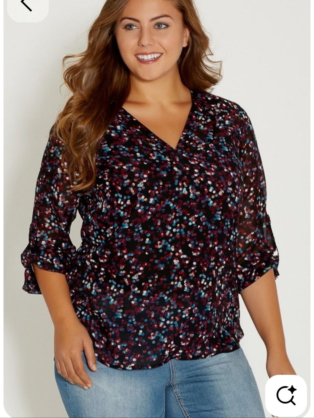 Maurices Blouse with Multicolor Dot Print